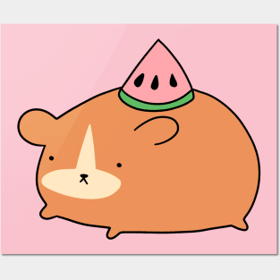 Watermelon Wedge Hamster Posters and Art